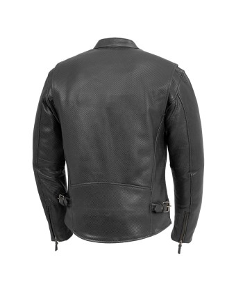 Turbine Men's Motorcycle Perforated Leather Jacket plus qu'un jeu 