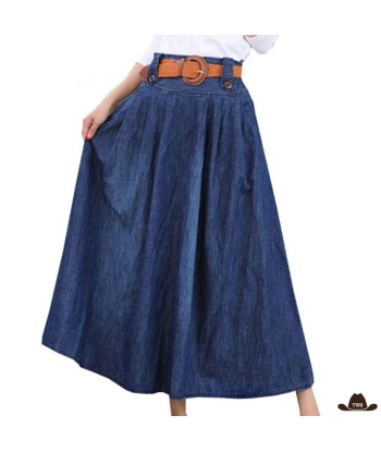 Jupe Longue Western en Jeans basket pas cher