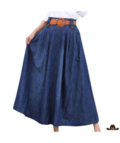 Jupe Longue Western en Jeans basket pas cher