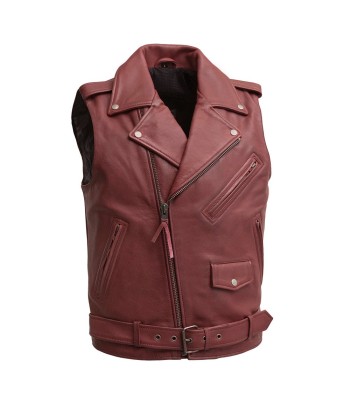 Roller - Men's Motorcycle Leather Vest livraison gratuite