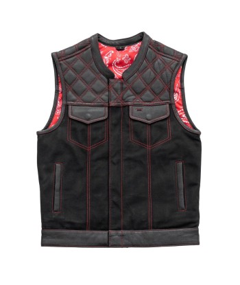 49/51 Wolf Pack - Men's Leather/Canvas Motorcycle Vest (Limited Edition) outlet