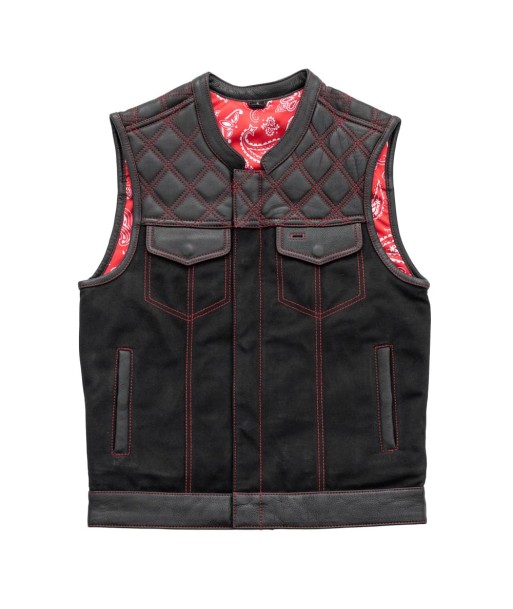 49/51 Wolf Pack - Men's Leather/Canvas Motorcycle Vest (Limited Edition) outlet