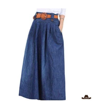 Jupe Longue Western en Jeans basket pas cher