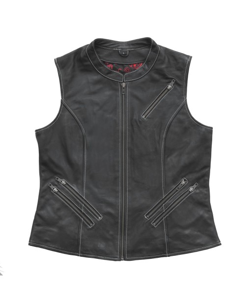 Quinn Women's Club Style Leather Vest - (Limited Edition) offre 