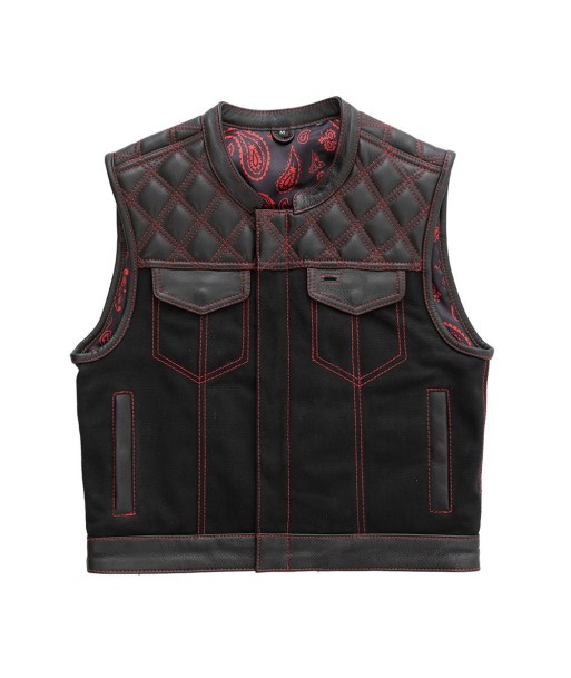 Demon - Men's Club Style Leather Vest - Limited Edition de pas cher