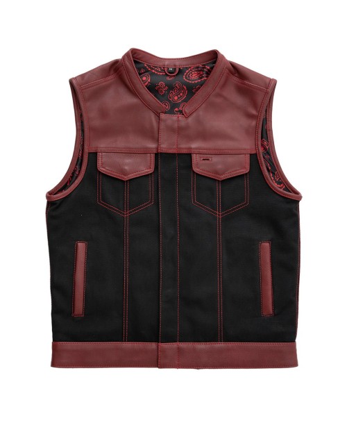 Crusher - Men's Leather/Canvas Motorcycle Vest - Limited Edition 50% de réduction en Octobre 2024