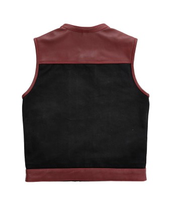 Crusher - Men's Leather/Canvas Motorcycle Vest - Limited Edition 50% de réduction en Octobre 2024