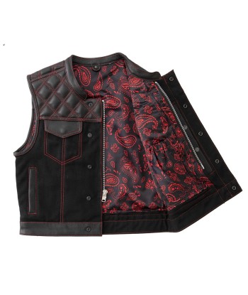 Demon - Men's Club Style Leather Vest - Limited Edition de pas cher