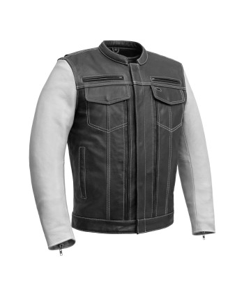 Vincent Men's Cafe Style Leather Jacket acheter en ligne