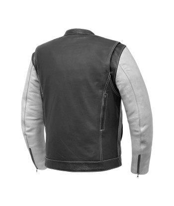 Vincent Men's Cafe Style Leather Jacket acheter en ligne