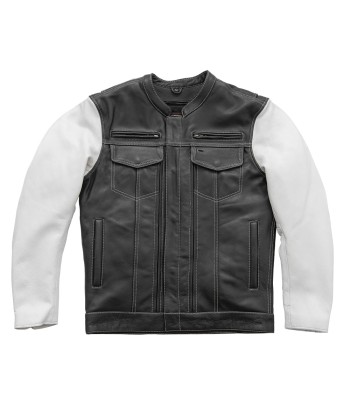 Vincent Men's Cafe Style Leather Jacket acheter en ligne