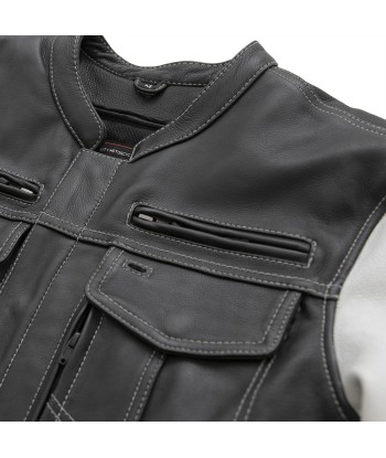 Vincent Men's Cafe Style Leather Jacket acheter en ligne