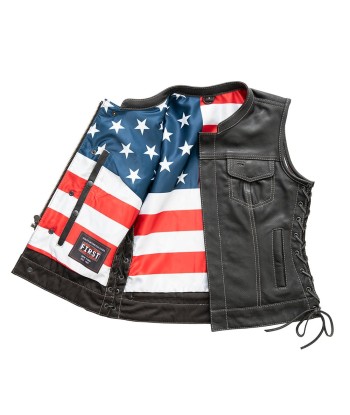 Liberty Women's Club Style Motorcycle Leather Vest - Limited Edition en linge