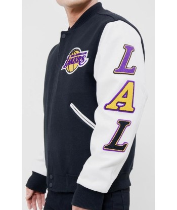 Pro Standard Los Angeles Varsity Jacket - Black and White Jusqu'à 80% De Réduction