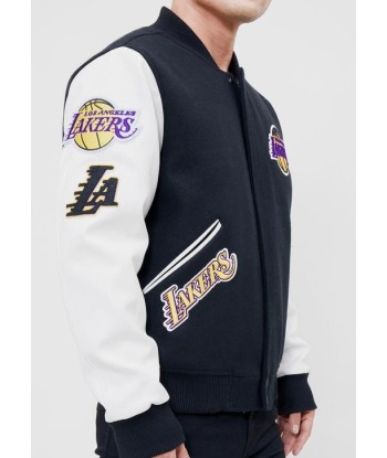 Pro Standard Los Angeles Varsity Jacket - Black and White Jusqu'à 80% De Réduction