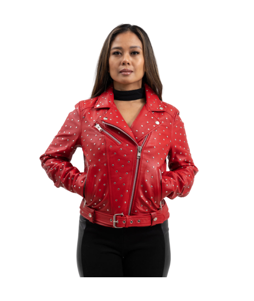 Claudia Womens Fashion Leather Jacket de technologie