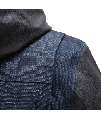 Holli - Motorcycle Denim/Leather Jacket Paris Déstockage Promo