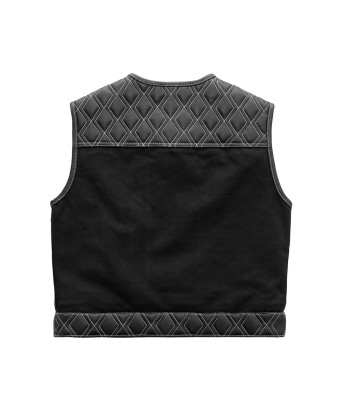 Stinger - Men's Club Style Leather/Canvas Vest (Limited Edition) de pas cher