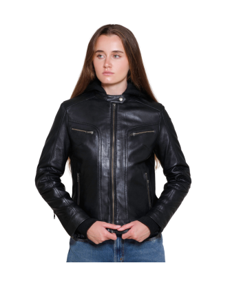 April Womens Lambskin Fashion Leather Jacket de France