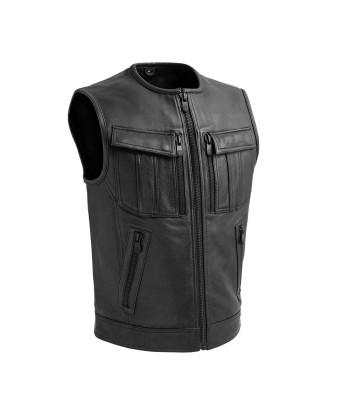 Unbeatable Men's Motorcycle Leather Vest Profitez des Offres !