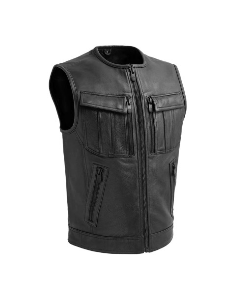 Unbeatable Men's Motorcycle Leather Vest Profitez des Offres !