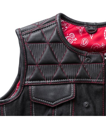 Delta Women's Club Style Motorcycle Leather/Denim Vest - Limited Edition en linge