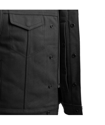 Lowside Black Men's Motorcycle Canvas Vest Faites des économies