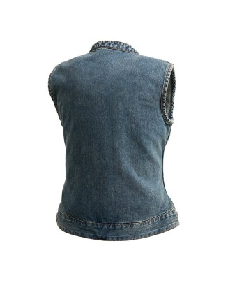 Lexy Women's Motorcycle Denim Vest s'inspire de l'anatomie humaine