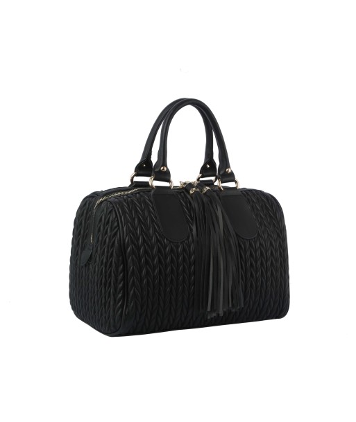 Boston Satchel Embossed Black Bag la livraison gratuite