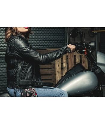 Popstar Women's  Motorcycle Leather Jacket Voir les baskets