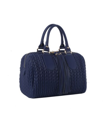 Boston Satchel Embossed Navy Bag la livraison gratuite