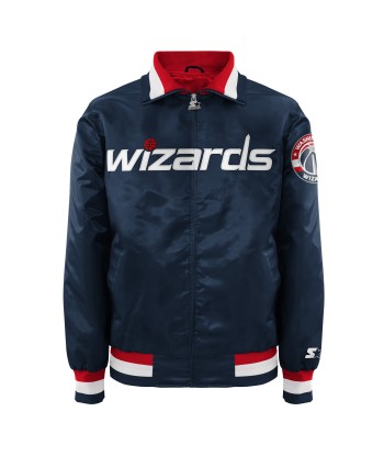 Starter Washington Wizards Navy Satin Zip Jacket Pour