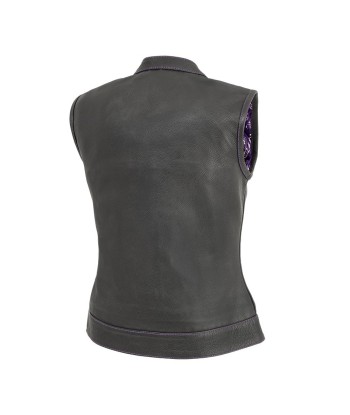 Jessica Women's Motorcycle Leather Vest - Purple - Limited Edition Découvrez la collection