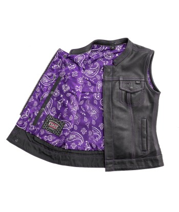 Jessica Women's Motorcycle Leather Vest - Purple - Limited Edition Découvrez la collection