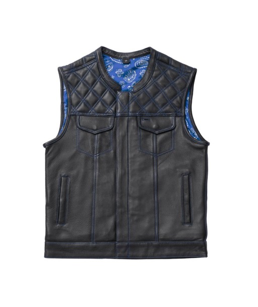 Whaler Blue - Men's Club Style Leather Vest (Limited Edition) d'Europe débarque