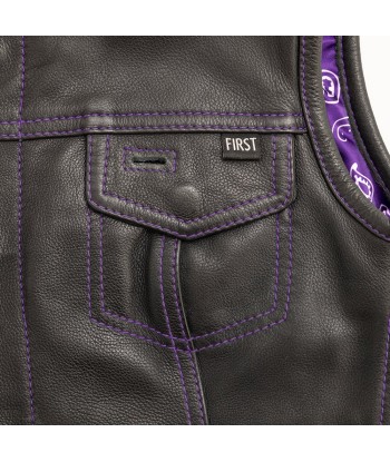 Jessica Women's Motorcycle Leather Vest - Purple - Limited Edition Découvrez la collection