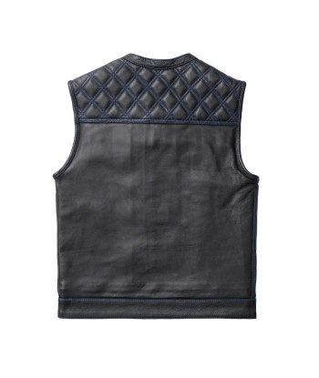 Whaler Blue - Men's Club Style Leather Vest (Limited Edition) d'Europe débarque