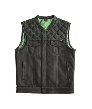 Whaler Green - Men's Club Style Leather Vest (Limited Edition) meilleur choix