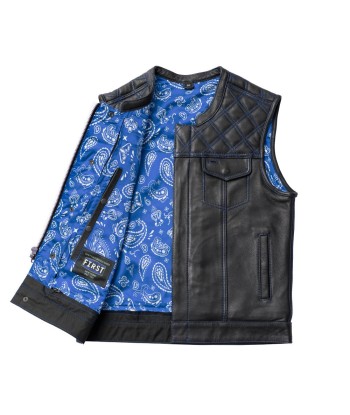 Whaler Blue - Men's Club Style Leather Vest (Limited Edition) d'Europe débarque