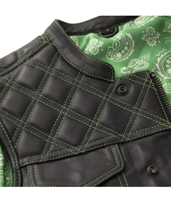 Whaler Green - Men's Club Style Leather Vest (Limited Edition) meilleur choix