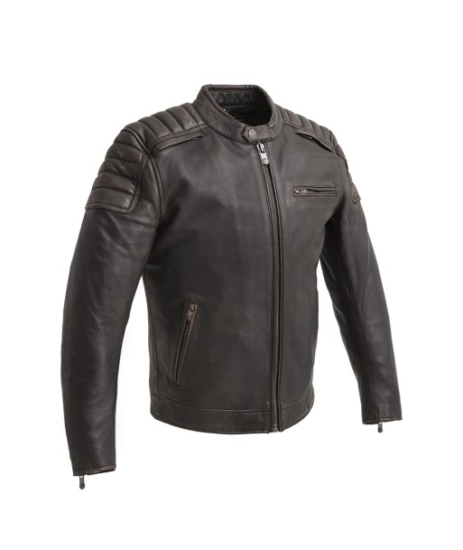 Crusader Men's Motorcycle Leather Jacket à prix réduit toute l'année