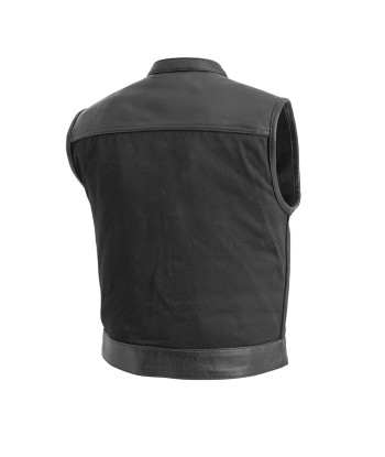 Lowrider Men's Motorcycle Leather/Twill Vest Le MVP de beaucoup