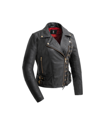 Gisele Womens Moto Style Leather Jacket Faites des économies