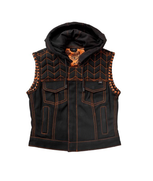 Cross Fox - Women's Club Style Motorcycle Canvas Vest  - Limited Edition Vous souhaitez 