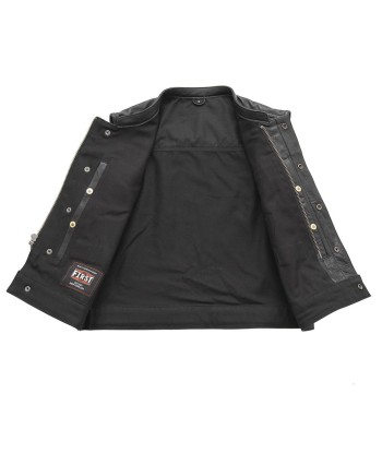 Lowrider Men's Motorcycle Leather/Twill Vest Le MVP de beaucoup