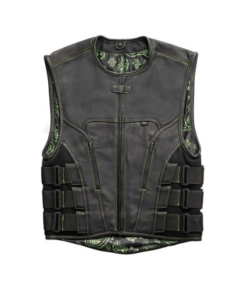 Ninja - Men's Swat Style Leather Motorcycle Vest - Limited Edition Comparez plus de prix