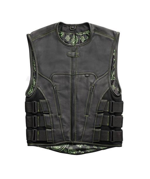 Ninja - Men's Swat Style Leather Motorcycle Vest - Limited Edition Comparez plus de prix