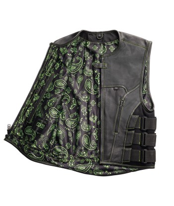 Ninja - Men's Swat Style Leather Motorcycle Vest - Limited Edition Comparez plus de prix