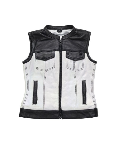 Halo Women's Club Style Motorcycle Leather Vest - Limited Edition en stock