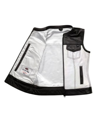 Halo Women's Club Style Motorcycle Leather Vest - Limited Edition en stock